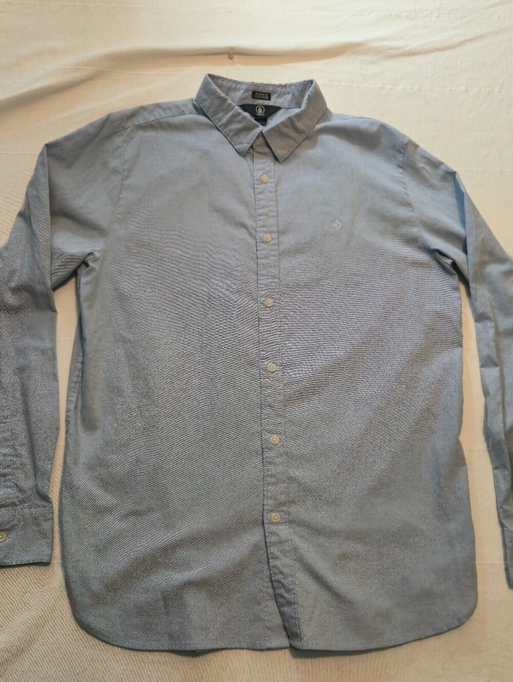 Volcom Modern Fit Light Blue Long Sleeve Button-Up Shirt XL